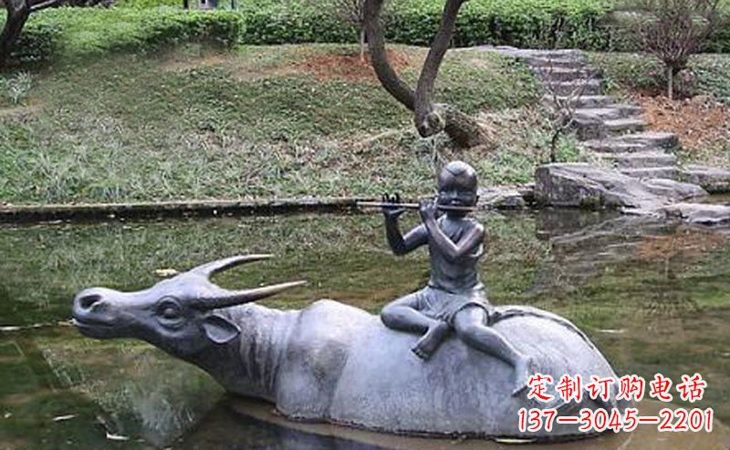 草原上的牧童銅雕 草原上的牧童銅雕