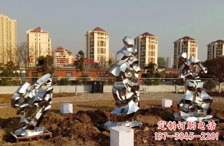 定制公園小區不銹鋼太湖石雕塑