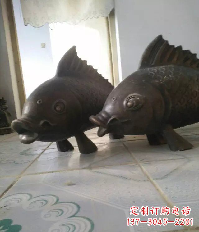 公園小魚景觀動(dòng)物銅雕