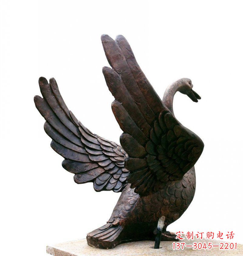 天鵝雕塑 - 公園/展翅/天鵝/動物/銅雕 天鵝雕塑 - 公園/展翅/天鵝/動物/銅雕