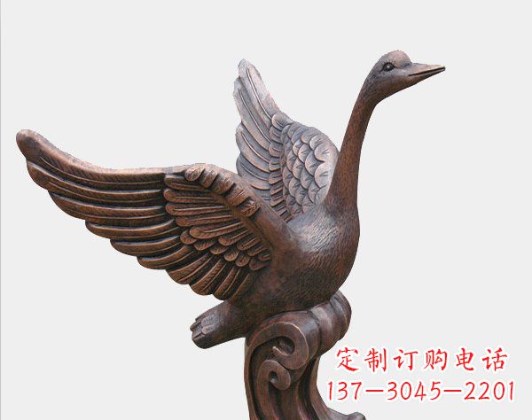 中領雕塑鑄造完美的天鵝銅雕