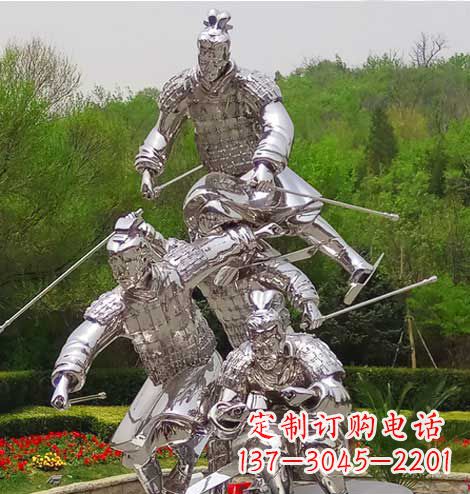 古代不銹鋼滑雪人物雕塑