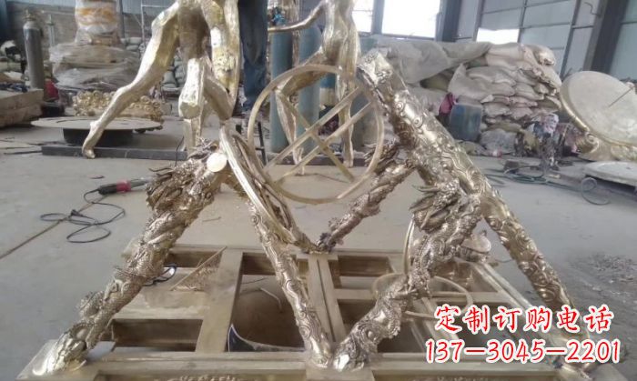 古代渾天儀銅雕 (2)
