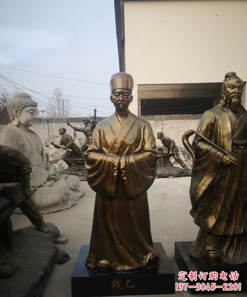 古代名人錢乙銅雕