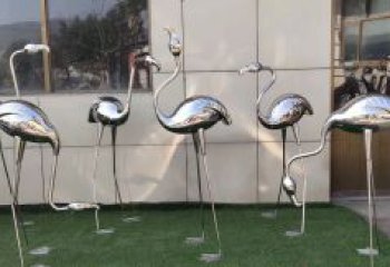 火烈鳥不銹鋼雕塑，藝術(shù)精致，精美絕倫