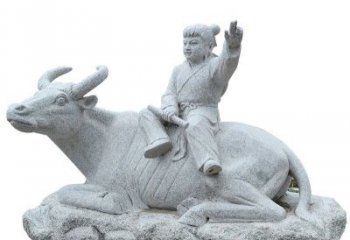 牧童牛石雕塑，實現公園優雅美觀