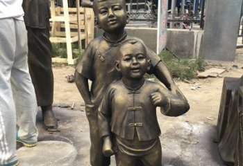 中領雕塑純手工古典兒童銅雕
