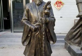 珍藏古代名醫孫思邈銅雕塑