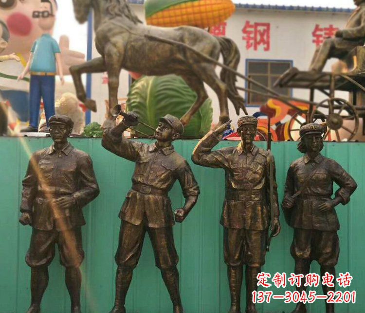 廣場八路軍紀念人物銅雕