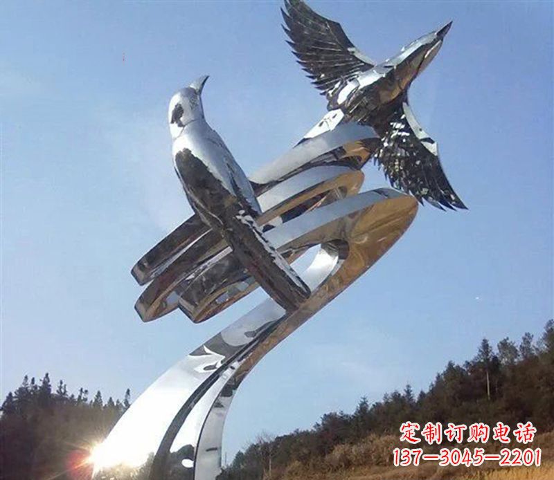 廣場不銹鋼翱翔景觀雕塑