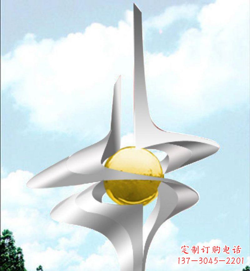 廣場不銹鋼抽象共鑄輝煌雕塑
