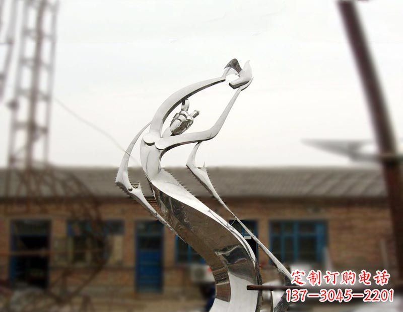 廣場不銹鋼抽象人物雕塑12
