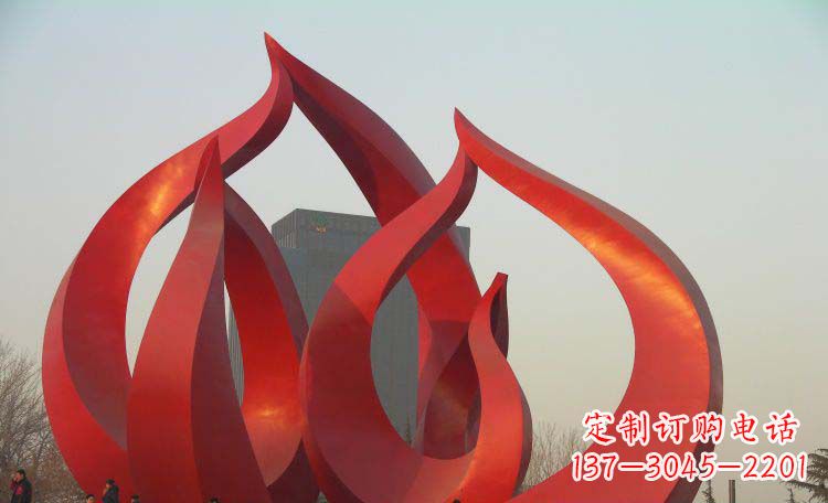 廣場不銹鋼抽象桃子雕塑