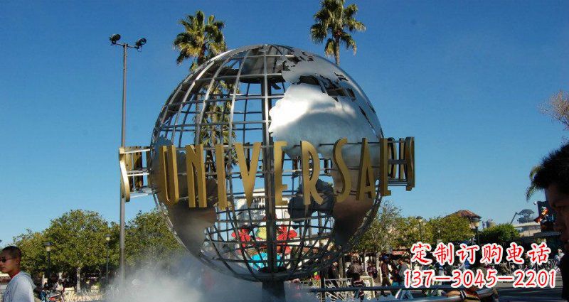 廣場不銹鋼地球雕塑 (3)