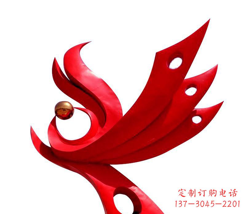 廣場不銹鋼鳳凰社區雕塑