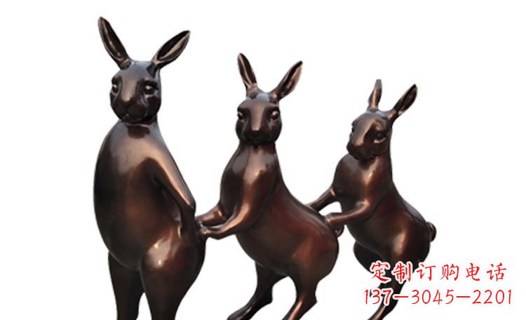 廣場不銹鋼光面兔子動物雕塑