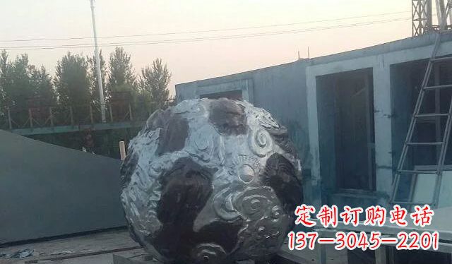 廣場不銹鋼花球雕塑 (2)