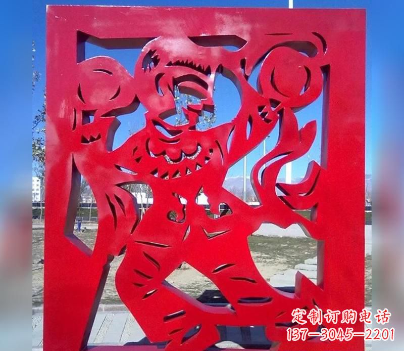 廣場不銹鋼剪紙人物雕塑