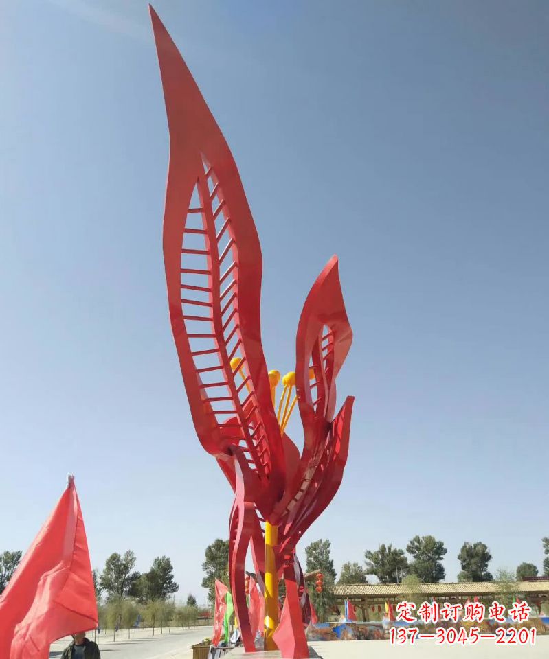 廣場(chǎng)不銹鋼鏤空鳳凰雕塑