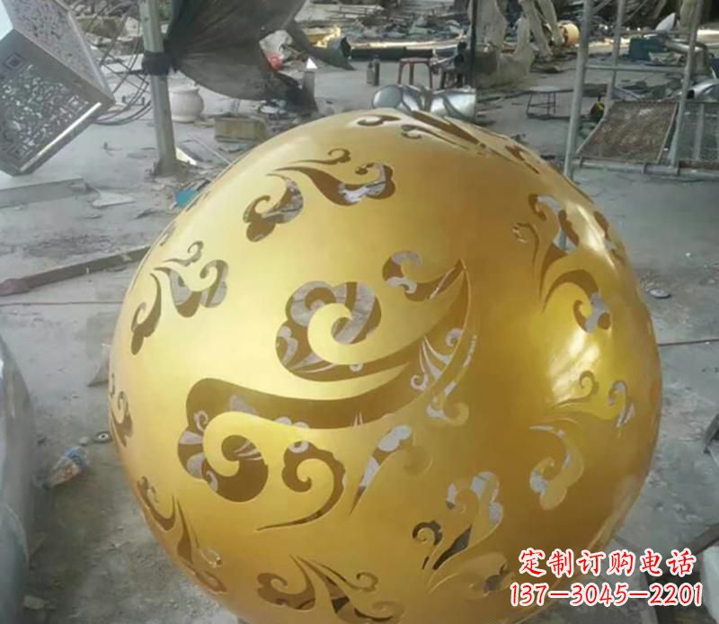 廣場不銹鋼鏤空球景觀雕塑