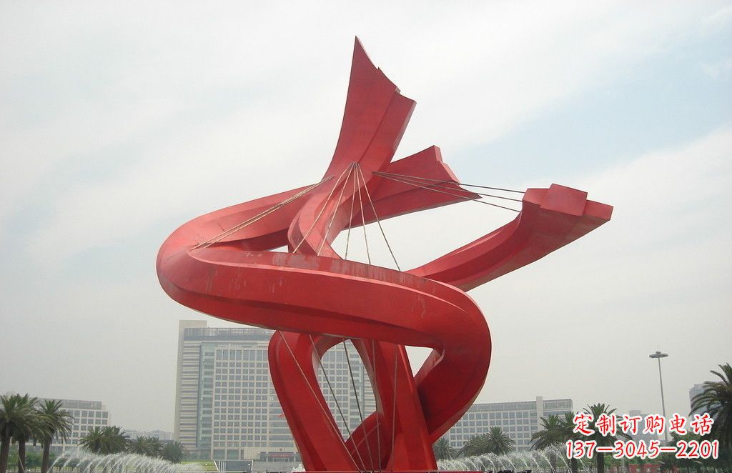 廣場不銹鋼團結景觀雕塑1