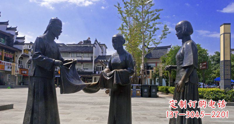 廣場裁衣服景觀銅雕