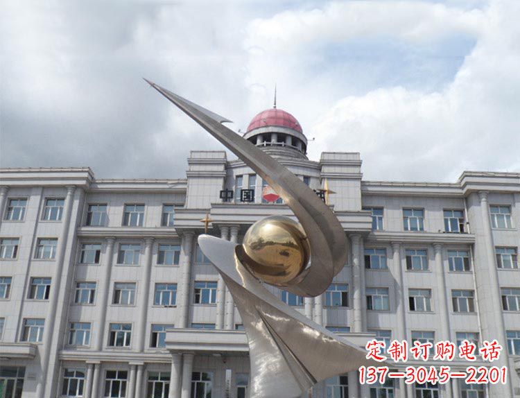 廣場大型不銹鋼創意球雕塑