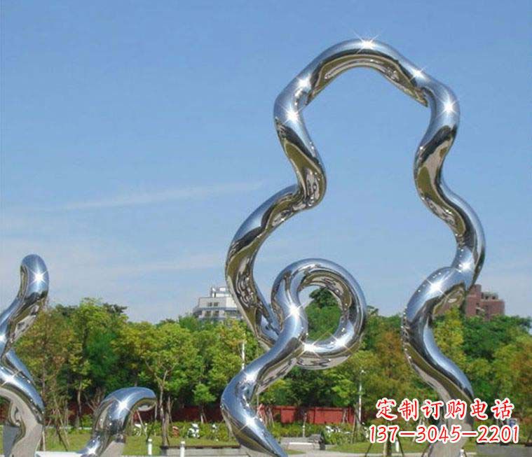 廣場鏡面不銹鋼抽象雕塑