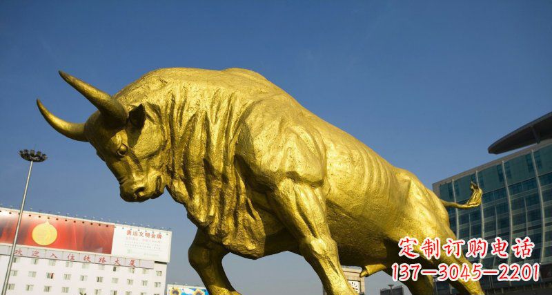 廣場牛動物銅雕