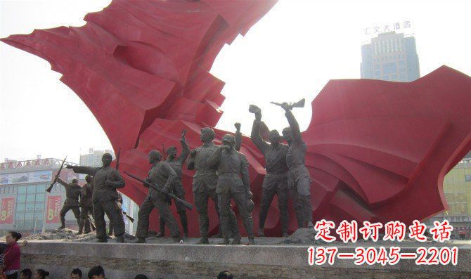 廣場勝利之城人物景觀銅雕