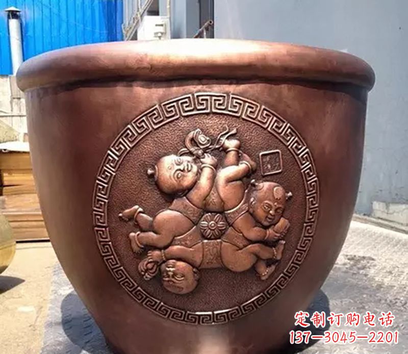 廣場水缸銅雕塑