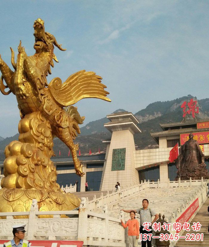 廣場(chǎng)騰飛的麒麟景觀銅雕