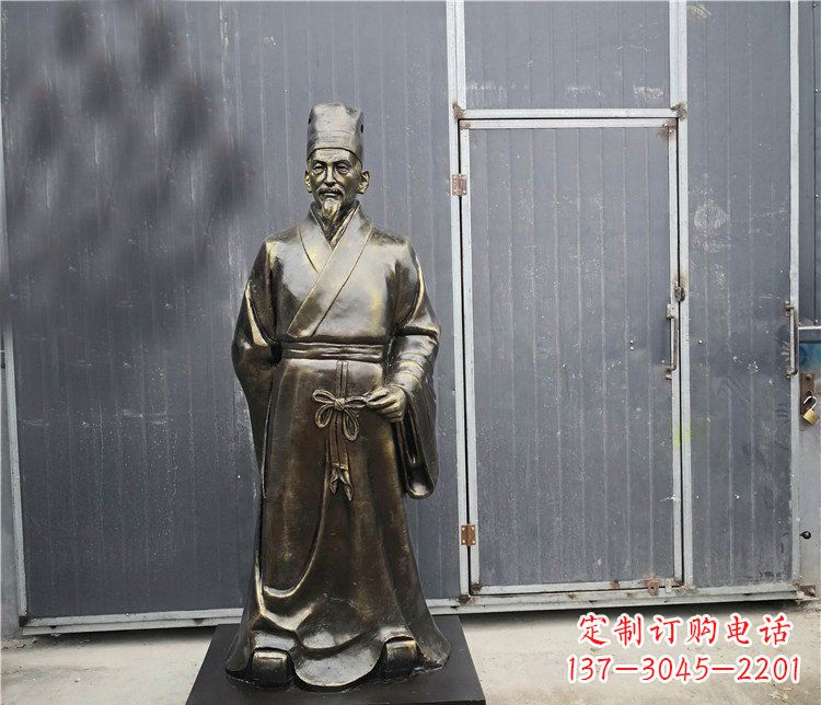 廣場銅雕李時珍行醫人物雕塑