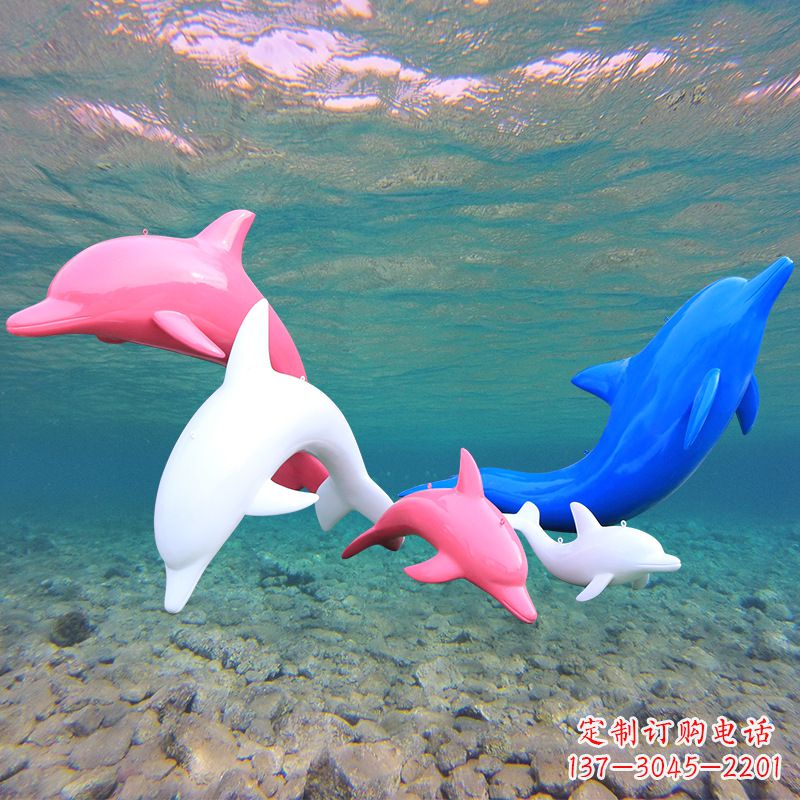 海豚玻璃鋼彩繪雕塑