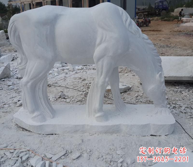 漢白玉動物馬