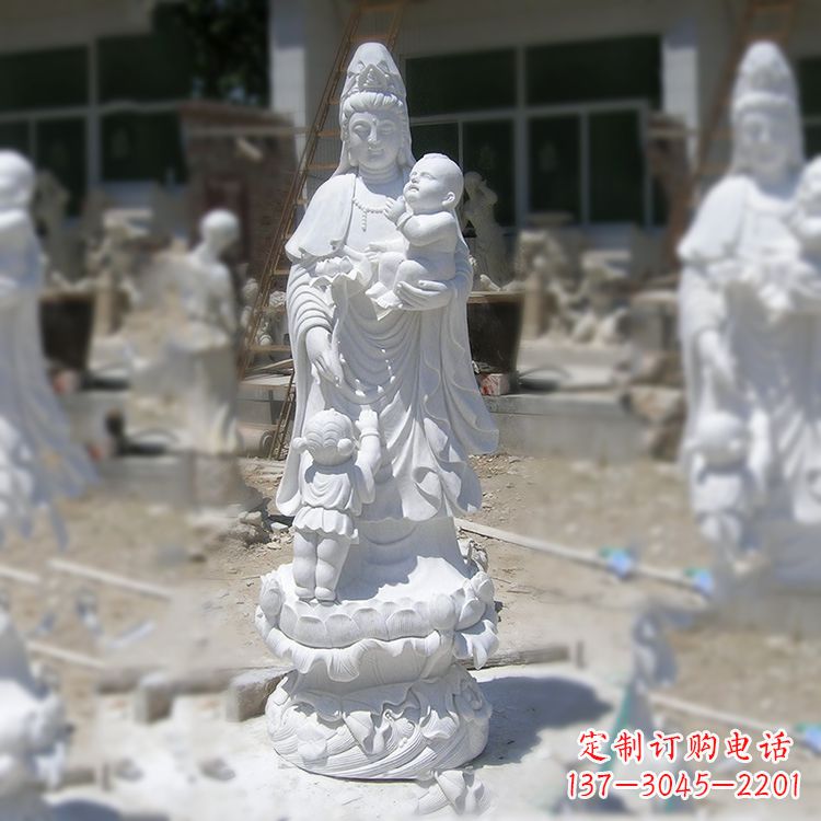 漢白玉送子觀音雕塑