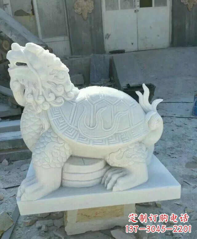 漢白玉招財龍龜石雕