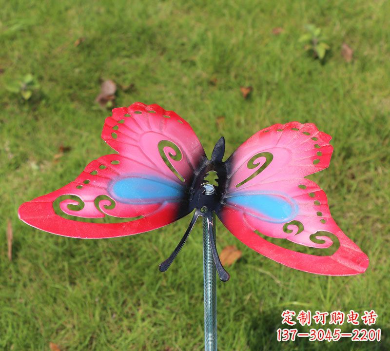 紅色系蝴蝶不銹鋼噴漆動物插件