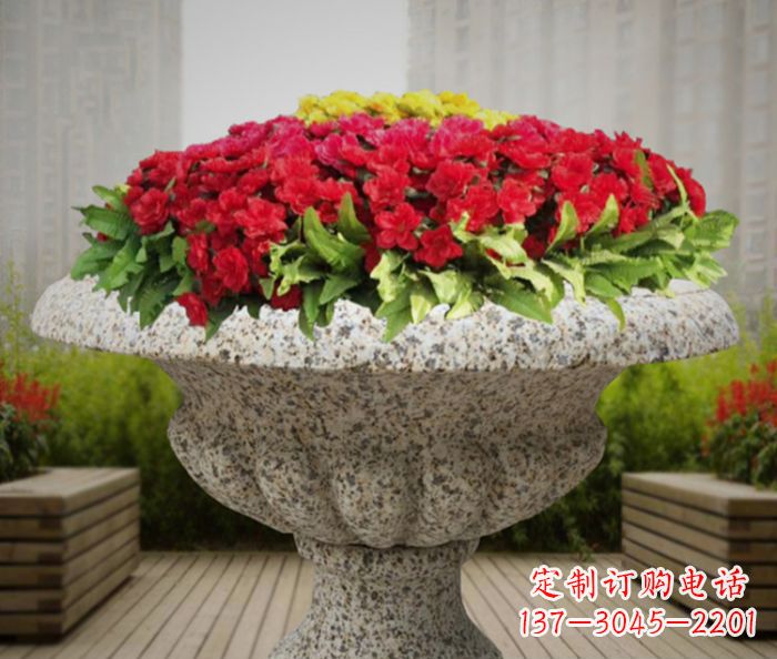 花崗巖花盆小區石雕 (3)