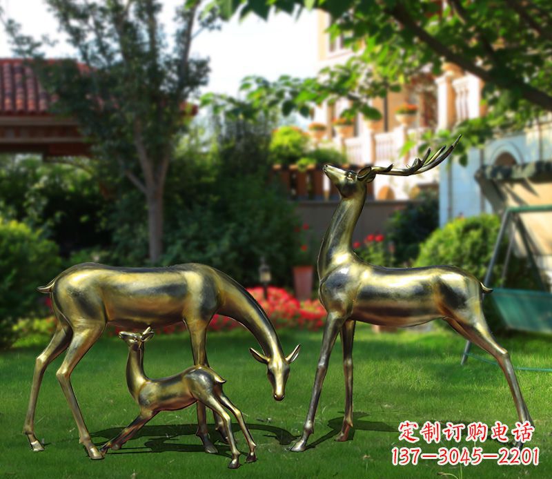 花園景觀創(chuàng)意鑄銅鹿