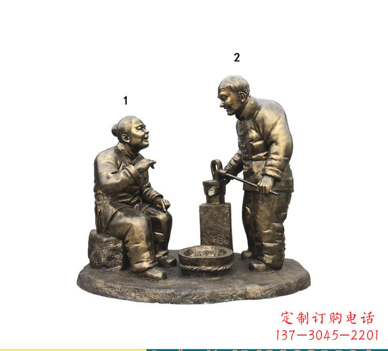 老人銅雕