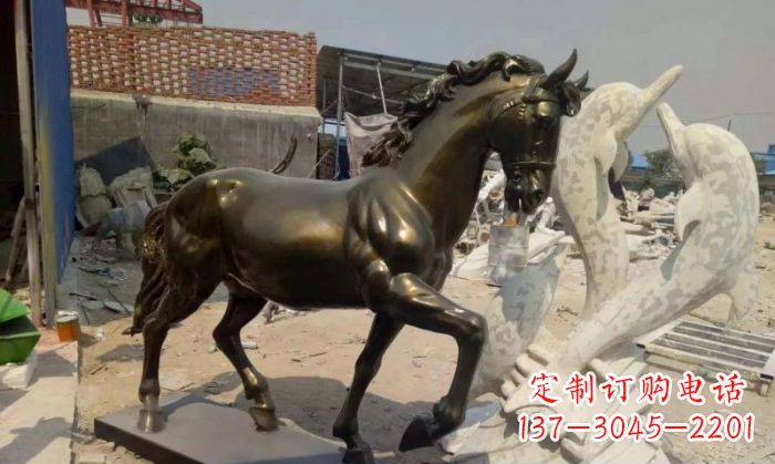 馬玻璃鋼仿銅動物雕塑