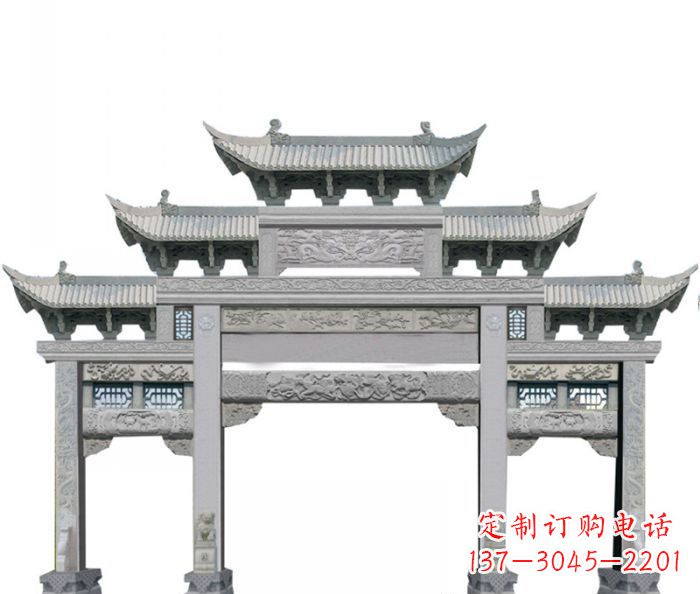 三門雕塑 - 農村/三門/牌坊/石雕 三門雕塑 - 農村/三門/牌坊/石雕