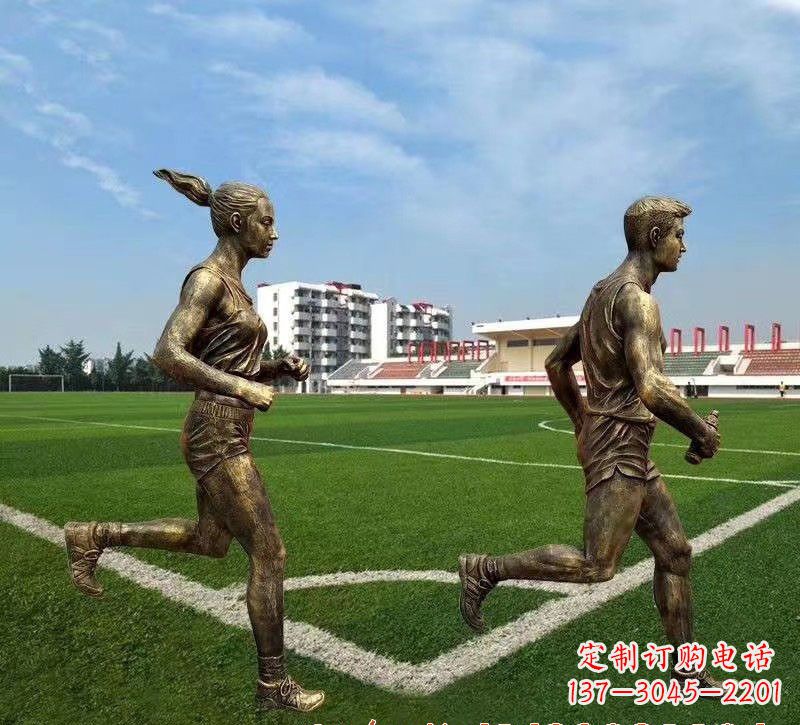 跑步人物銅雕222