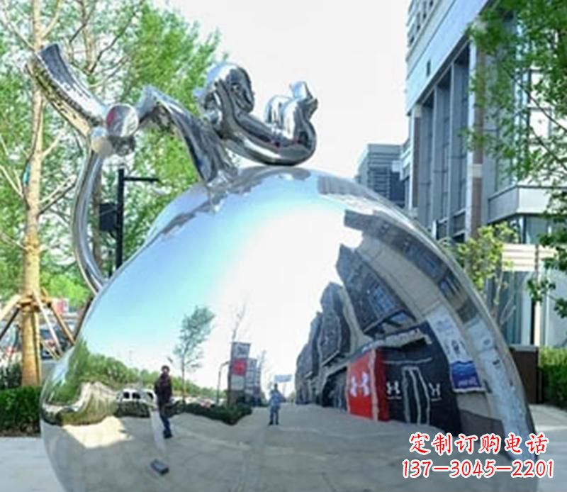 企業不銹鋼鏡面球抽象雕塑