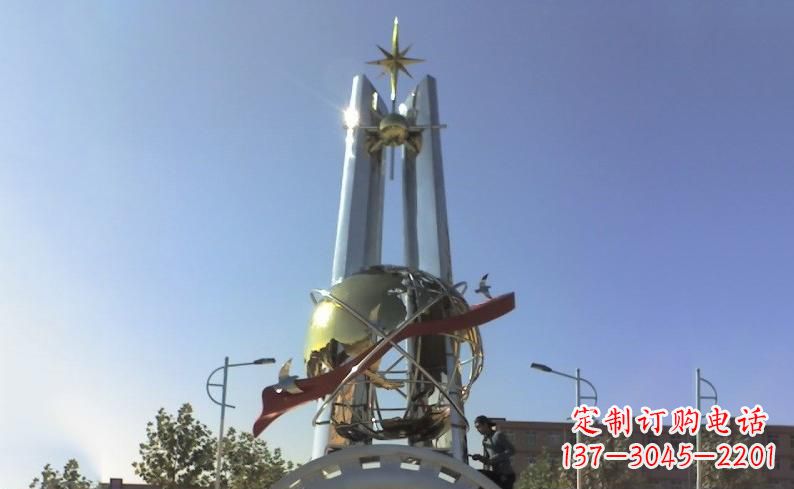 企業不銹鋼未來之星雕塑