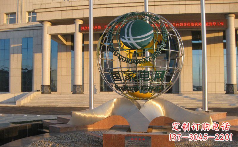 精工打造，全球通用的不銹鋼地球雕塑