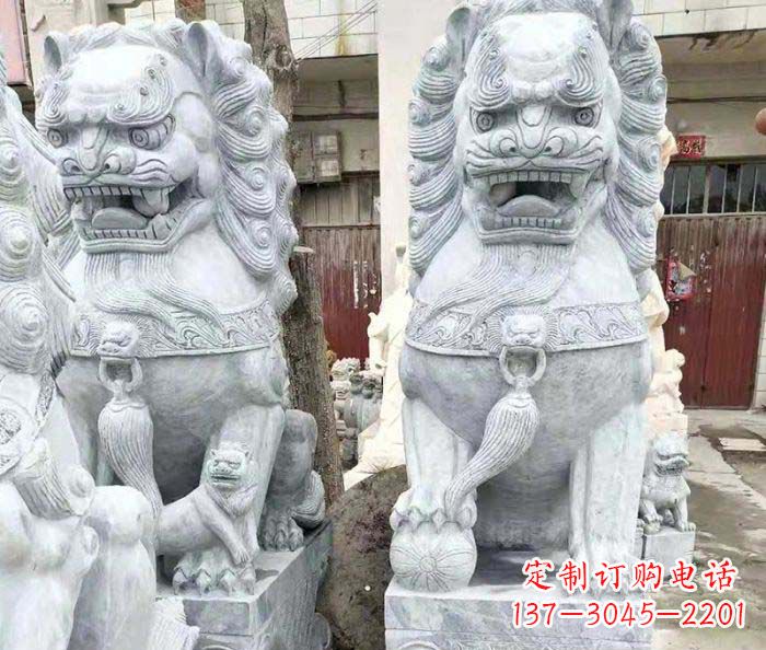 企業景觀大理石獅子石雕 (2)