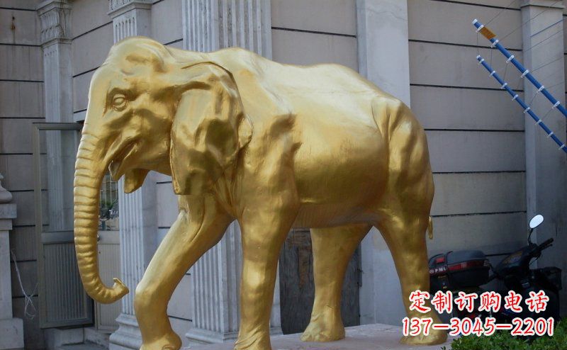 企業門口大象銅雕 (2)