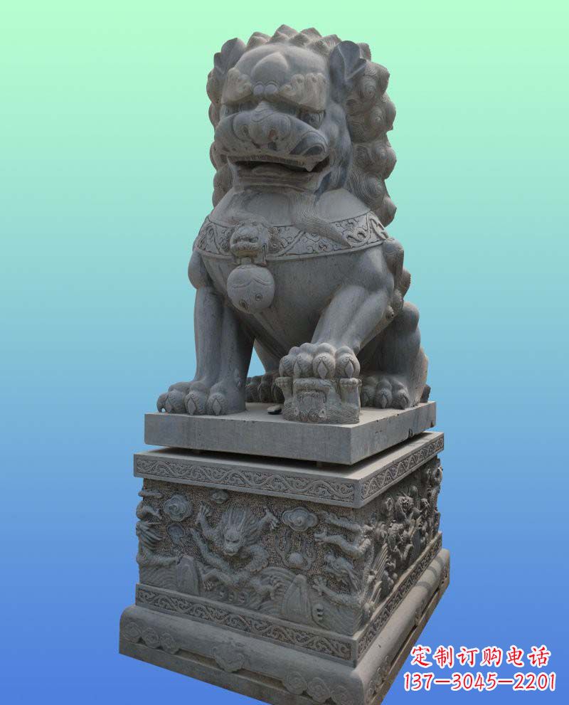 青石雕石獅子